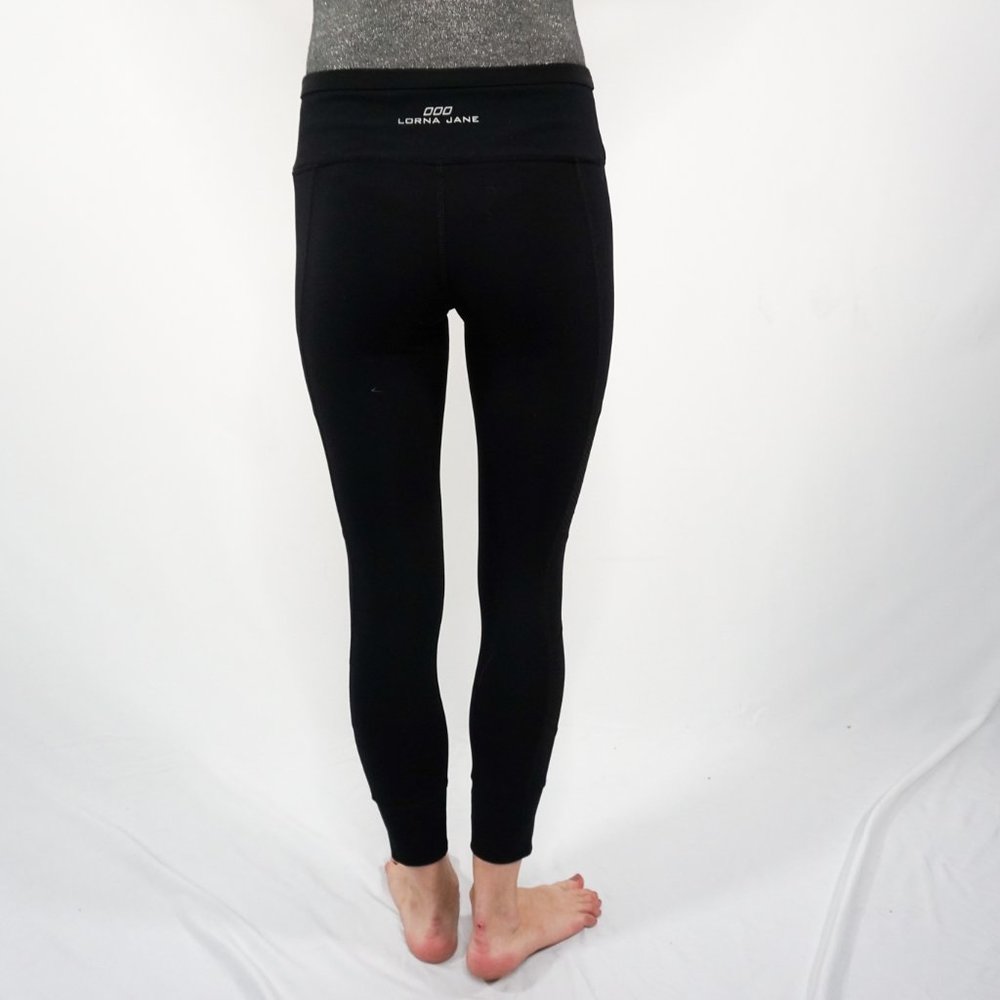 LORNA JANE Black Side Mesh Detail Ankle Leggings - Picture 4 of 7